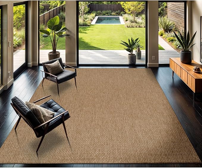 CAMILSON Easy Jute Rug 8x10, Indoor Outdoor Natural Color Farmhouse Area Rugs by CAMILSONIndoorOutdoorAreaRugs