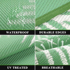 Pauwer Waterproof Outdoor Rug 6x9, Reversible Plastic Straw Patio Camping Rug - Image 3