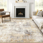 Square Rug 7x7 Living Room: Large Washable Abstract Modern Soft Area Rug Stain by LOONGRUG