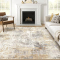 Square Rug 10x10 Living Room: Large Washable Abstract Modern Soft Area Rug by LOONGRUG