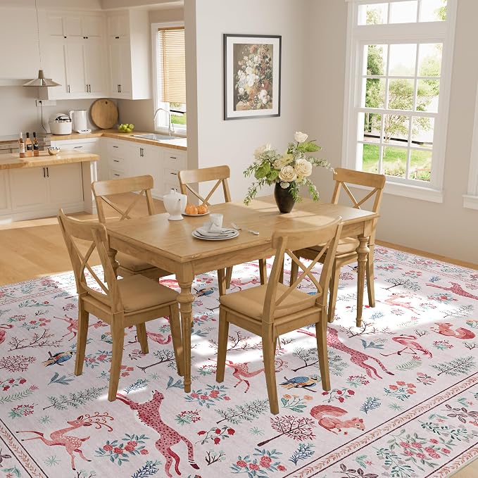 DUKINO 6x9 Rug, Washable Animal Living Room Rug - Image 6