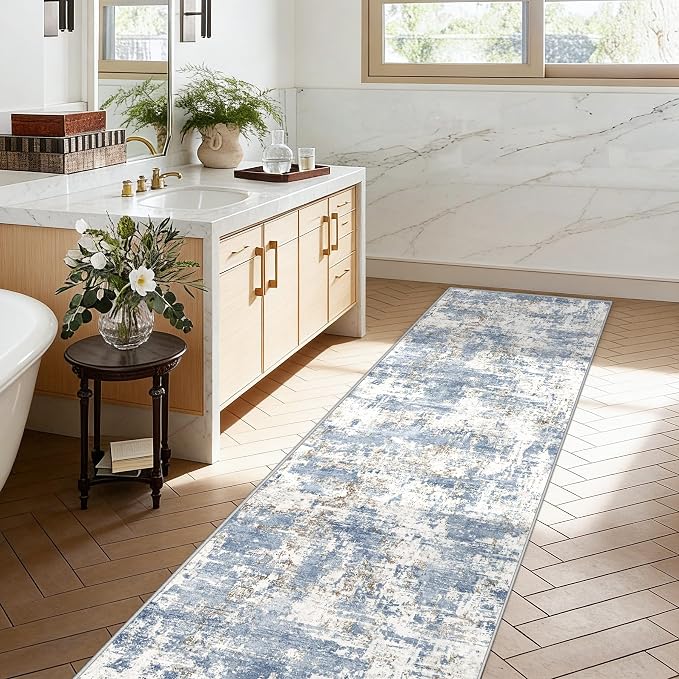 XLUEZ 2.6x8 Runner Rug for Hallway, Washable Modern Abstract Runner Rugs - Image 5
