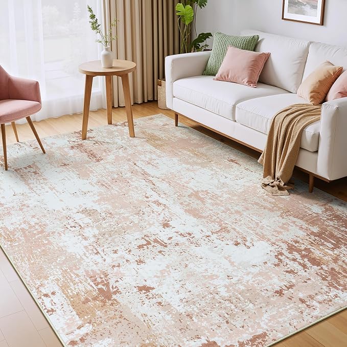 5x7 Area Rugs, Neutral Machine Washable Rugs - Image 7