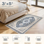 3x5 Washable Area Rug, Large Rugs - Image 4
