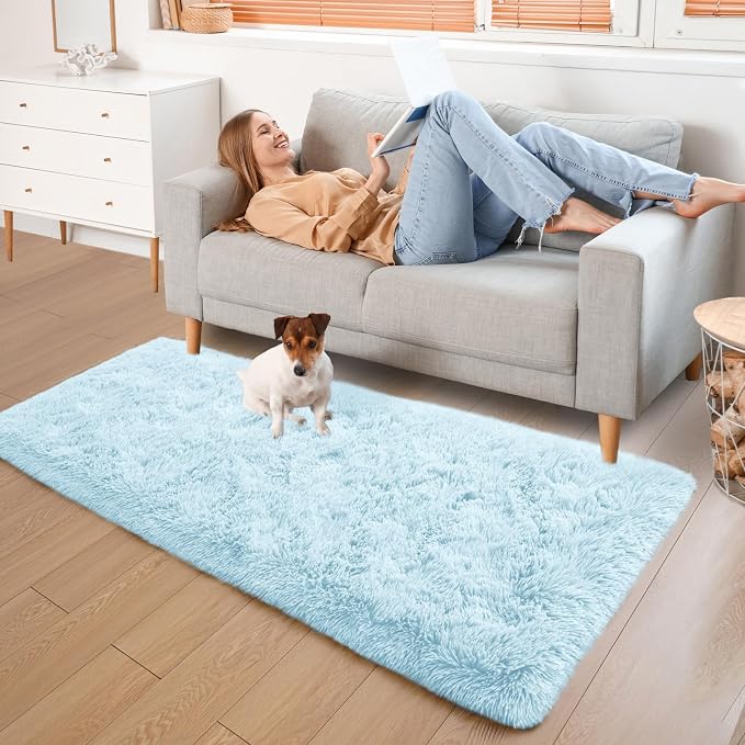 YJ.GWL Fluffy Runner Rugs for Bedroom Living Room Soft Shag Area Rug 2x6 Feet - Image 6
