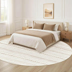 Nakagishi Round Rug Boho Area Rugs: 8x8 Washable Large Circle Neutral Soft - Image 7