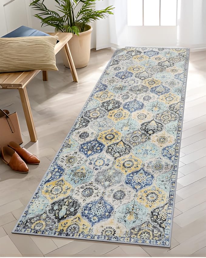 Lahome Moroccan Washable Hallway Runner Rug, Oriental Non-Slip Laundry Room Rug by Lahome