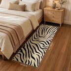 YIHOUSE 2×6 Ft Hallway Runner Rugs: Washable Zebra Striped Kitchen Rug - Image 3