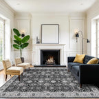 Washable 8x10 Living Room Rug: Vintage Low Pile Water Resistant Area Rug - Image 4