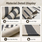AMOAMI Outdoor Rug Patio Rug 9x12 ft Quick Dry Flatweave Textured Machine - Image 3