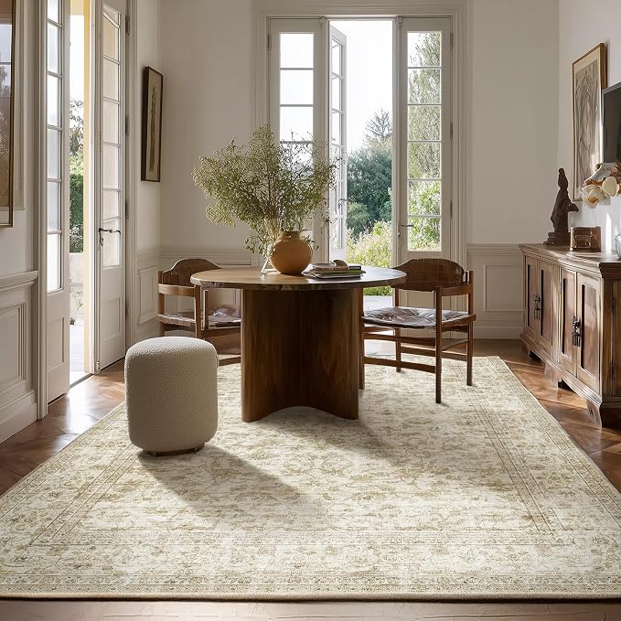 Machine Washable Rugs for Living Room: 5x7 Area Rugs for Bedroom Boho Vintage - Image 7