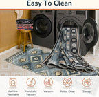 BESTSWEETIE Area Rug 9x12 Rug Machine Washable Non-Slip Low Pile Print Pattern - Image 3