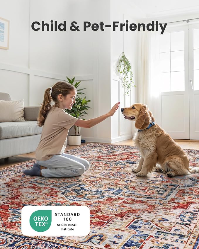 AMADA HOMEFURNISHING 5x7 Area Rugs, Washable Living Room Rug Low-Profile - Image 5