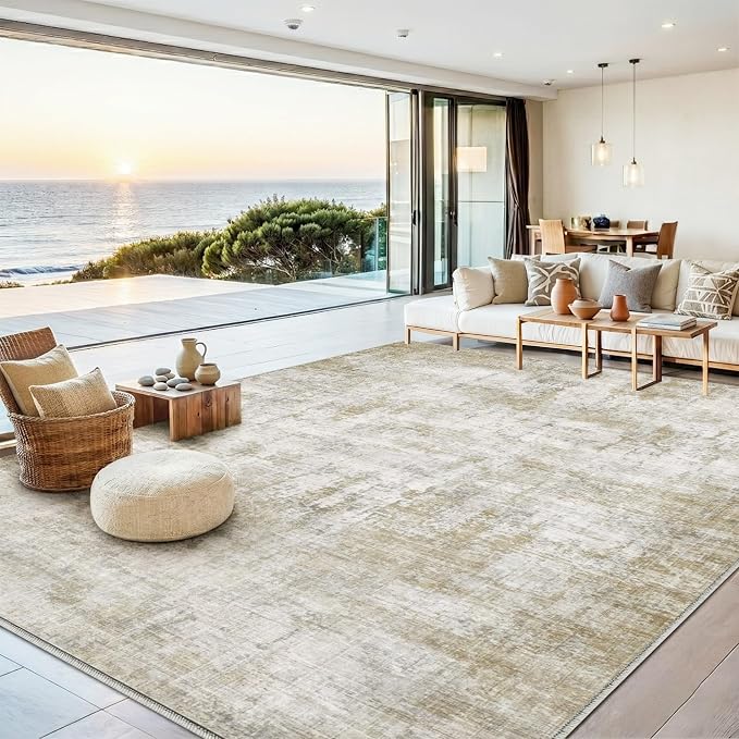 10x12 Area Rugs Washable Living Room Rug-No Slip Soft Carpets Modern Abstract by Unknown