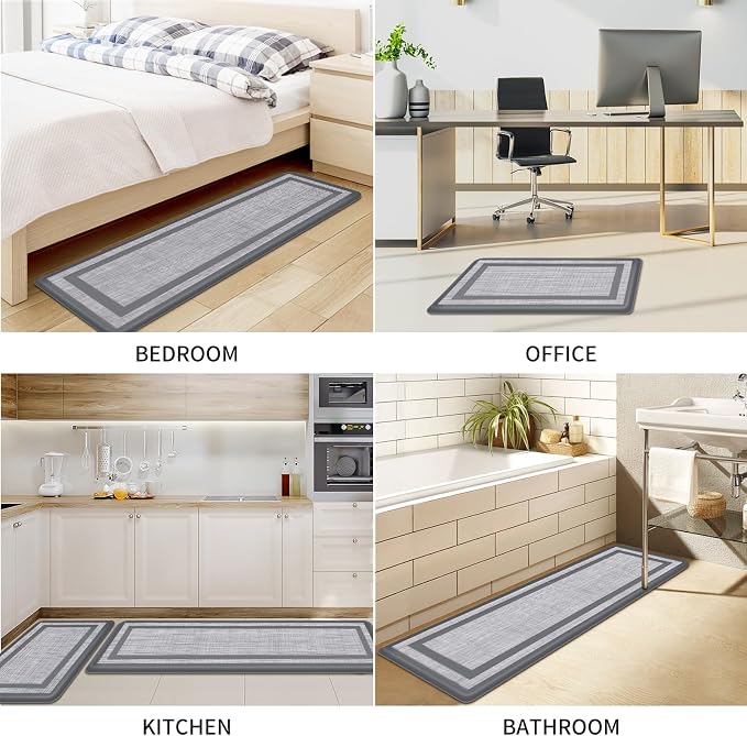 Mattitude Kitchen Mats Set of 2 Cushioned Rugs 0.47 inch Thick Anti-Fatigue Mats - Image 6