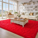 BENRON Soft Fluffy Rugs for Living Room 8 x 10 Red, Extra Large Area Rug for - Image 5