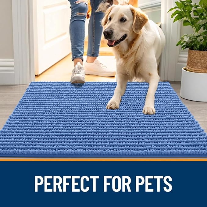 OLANLY Dog Door Mat for Muddy Paws 24x16, Ultra Absorbent Chenille Mud Doormat - Image 6