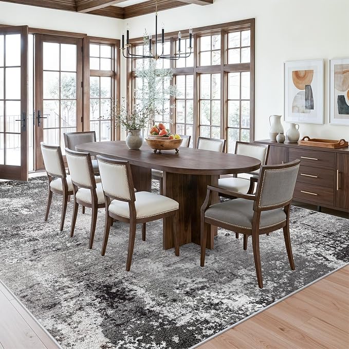 8x10 Washable Living Room Rug – Modern Neutral Abstract Large Area Rug - Image 5