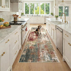 RELEANY Washable Area Rugs 3x8 Non-Slip Modern Abstract Soft by RELEANY