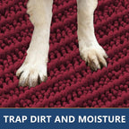 Smiry Dog Door Mat for Muddy Paws 24x16, Absorbent Dirt Trapper, Non-Slip - Image 4