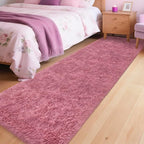 Soft Runner Rug for Bedroom Living Room, 2x8 ft Fluffy Blush Pink Rug for by TENNOLA