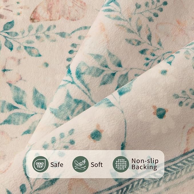 Rugxara 6x9 Pink Rug for Living Room Bedroom, Floral Washable Rug, Vintage Boho - Image 7