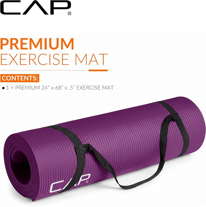 CAP Barbell 1/2-Inch High Density Exercise Yoga Mat - Image 2