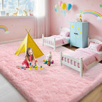 Mugorn Pink Fluffy Soft Rugs for Girls Bedroom, 6x9 Ft Large Shaggy Area Rugs - Image 2