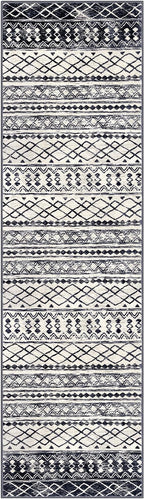 KUTA Moroccan Kitchen Rugs 2x8, Non-Slip Vintage Black Navy Blue Boho Hallway - Image 9