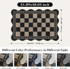 Checkered Easy Jute Front Door Mat, 2.6x4 Washable Entryway Rug Non Slip Small - Image 2
