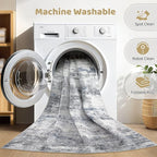 6x9 Area Rug Living Room: Washable Large Abstract Neutral Modern Soft Rugs - Image 2