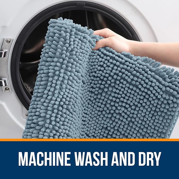 OLANLY Large Bathroom Rugs 40x24, Extra Soft Absorbent Chenille Bath Rugs - Image 5