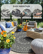 MontVoo Outdoor Rug Carpet Waterproof Round 8ft Outdoor Patio Rug Mat - Image 4