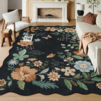 Lahome Floral 9x12 Area Rugs for Living Room Bedroom, Soft Washable Rugs 9x12 by Lahome