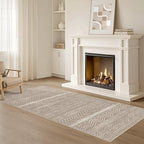 Nakagishi Area Rug Living Room Rugs: 2X6 Machine Washable Boho Large Neutral - Image 8