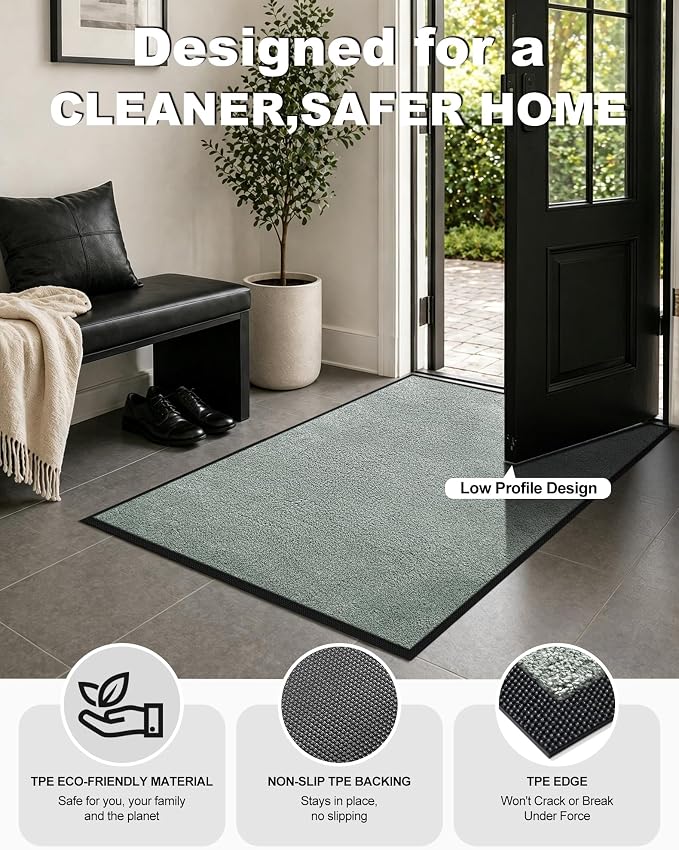Mibao Front Door Mat Indoor Entrance, 29.5" x 17", Dirt Trapper Welcome Mat - Image 5