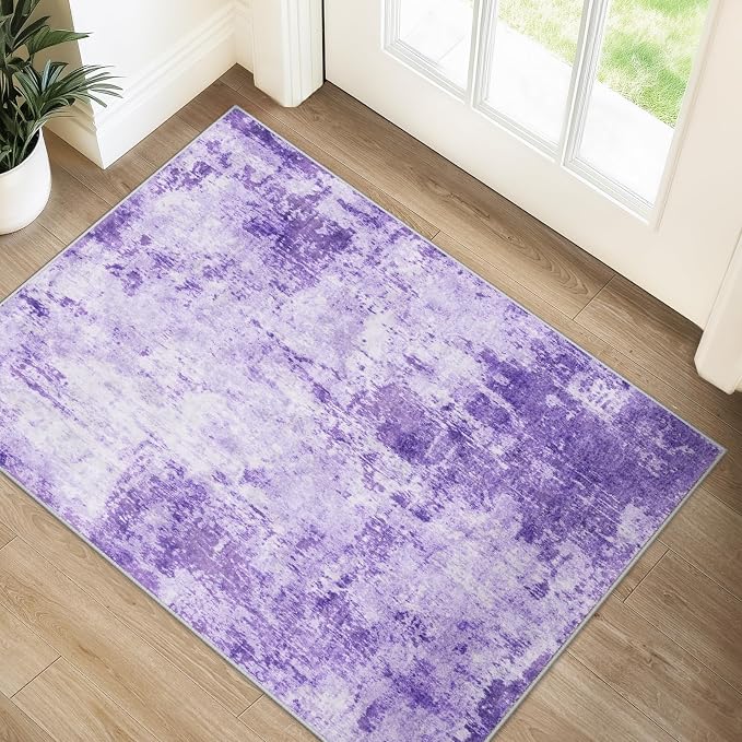 RELEANY Washable Area Rugs 2'x3' Non-Slip Modern Abstract Soft by RELEANY