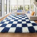 KICMOR 8x10 Area Rugs for Living Room, Large Fluffy Soft Checkered Shag Shaggy by KICMOR