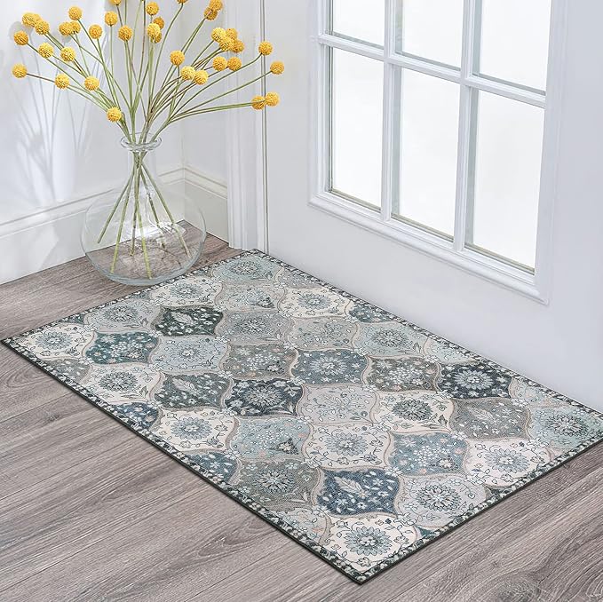 Lahome Moroccan Trellis Front Door Mat Indoor Entrance, 2x3 Rugs by Lahome