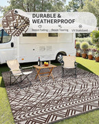 MontVoo-Outdoor Rug Carpet Waterproof 6x9 ft Reversible Patio Rug RV Camping - Image 3