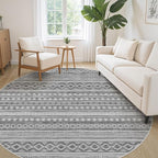 cotiled 8x8 Round Area Rugs Living Room Rug: Washable Boho Rugs - Image 3