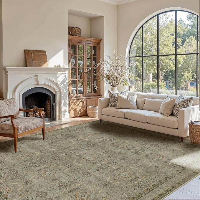 Rugxara 5x7 Area Rugs for Living Room Bedroom, Washable Rug, Vintage Floral - Image 5