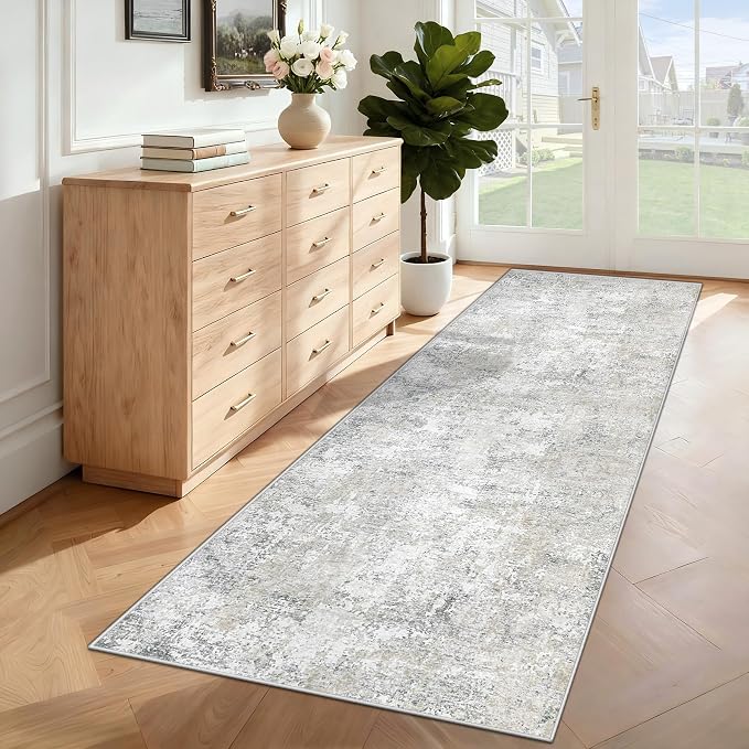 XLUEZ 2x7 Runner Rug for Hallway, Washable Modern Abstract Runner Rugs Neutral - Image 4
