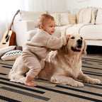 Tangsoo Stripe Easy Jute Rug, Ultra Thin 3x5 Washable Area Rug - Image 9