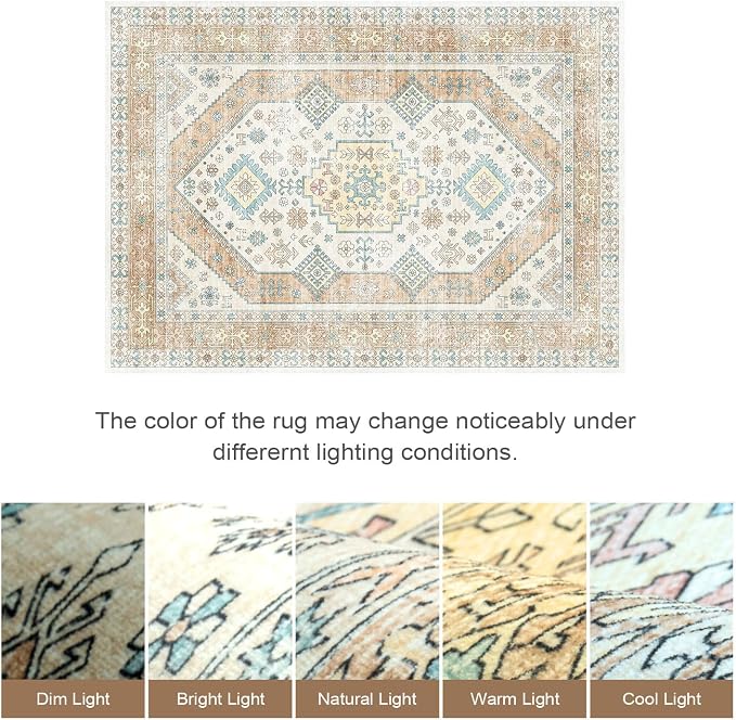 Lofus Vintage Living Room Rugs 5x7, Soft Machine Washable Area Rug - Image 6