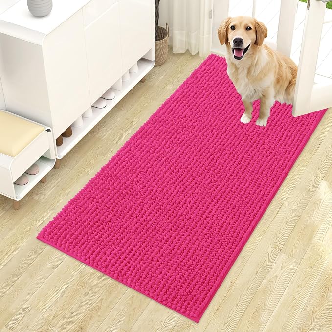 OLANLY Dog Door Mat for Muddy Paws 44x24, Ultra Absorbent Chenille Mud Doormat by OLANLY