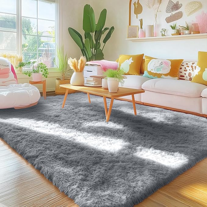OLANLY Area Rugs for Living Room Bedroom, Machine Washable 4x5.9 ft Soft Fluffy - Image 3