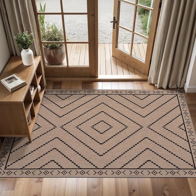 Tangsoo Easy Jute Rug 2x4 Rugs for Entryway, Machine Washable Outdoor Door Mat by Tangsoo