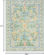 Wonnitar Machine Washable Area Rugs 9x12, Soft Sage Green Floral Rug - Image 2
