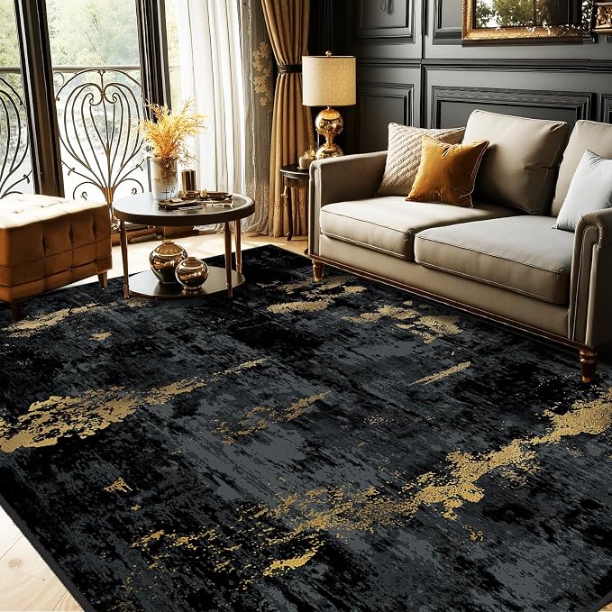 RELEANY Washable Area Rugs 6'x8' Non-Slip Modern Abstract Soft by RELEANY
